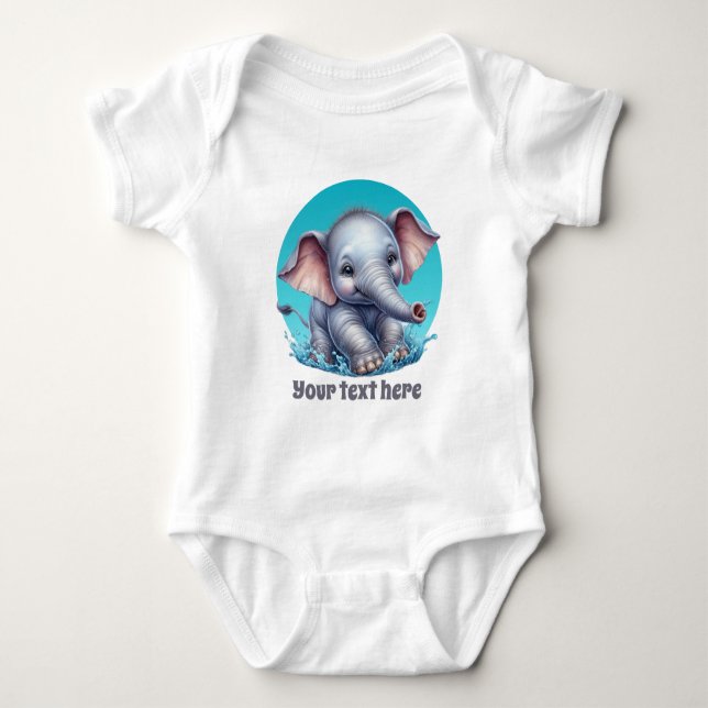 Cute baby elephant anpassade-pojkar t shirt (Framsida)