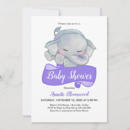 Cute Baby Elephant | Baby Shower Inbjudningar