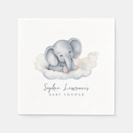 Cute Baby Elephant Baby Shower Pappersservett