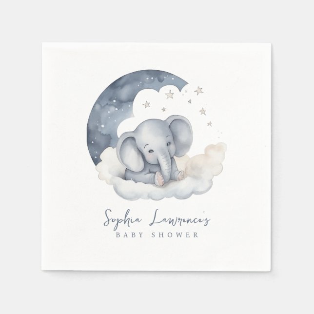 Cute Baby Elephant Baby Shower Pappersservett (Framsidan)