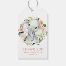 Cute Baby Elephant Baby Shower Tack Presentetikett
