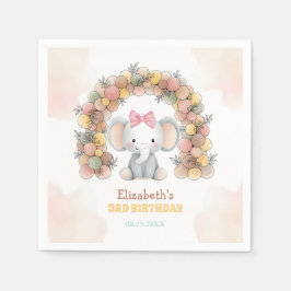 Cute Baby Elephant Balloon Arch Birthday  Pappersservett