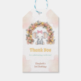 Cute Baby Elephant Balloon Arch Birthday Thank You Presentetikett
