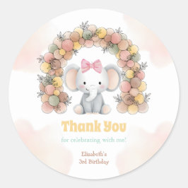 Cute Baby Elephant Balloon Arch Birthday Thank You Runt Klistermärke