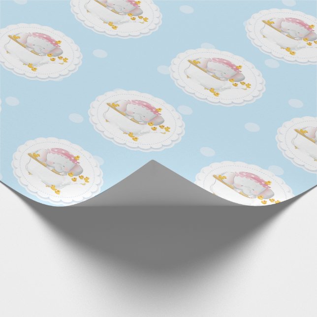 Cute Baby Elephant Birthday Presentpapper (Hörn)