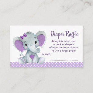 Cute Baby Elephant blöja lotteri lott Tilläggskort