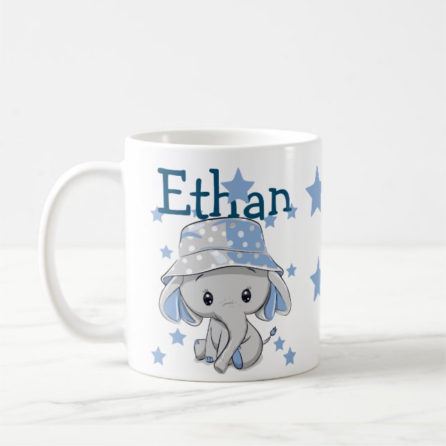 Cute Baby Elephant Boy Kaffemugg (Vänster)