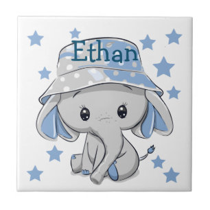 Cute Baby Elephant Boy Kakelplatta