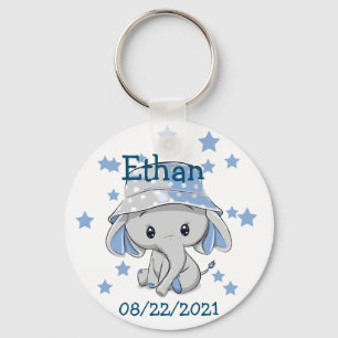 Cute Baby Elephant Boy Nyckelring