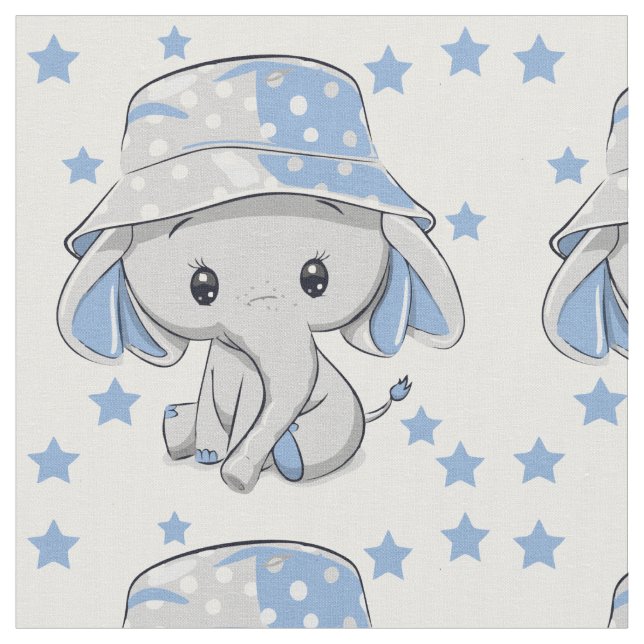Cute Baby Elephant Boy Tyg (Närbild)