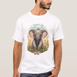 Cute Baby Elephant Calf Wildblomma Wanderlust T Shirt