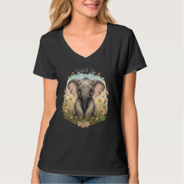 Cute Baby Elephant Calf Wildblomma Wanderlust T Shirt