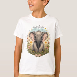 Cute Baby Elephant Calf Wildblomma Wanderlust T Shirt