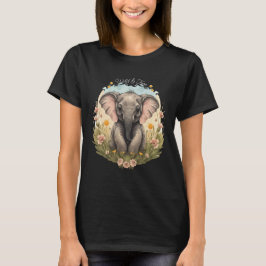 Cute Baby Elephant Calf Wildblomma Wanderlust T Shirt