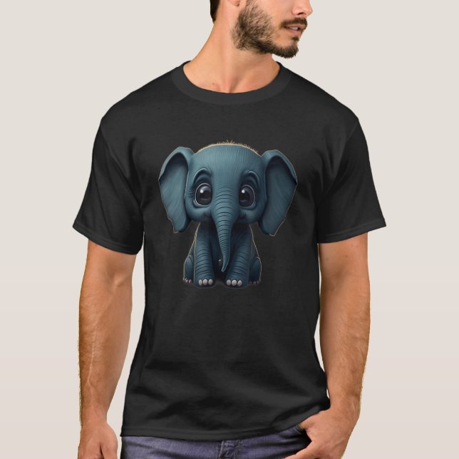 Cute Baby Elephant Child u2013 Elephant Russeted A T Shirt (Framsida)