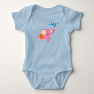 Cute Baby Elephant Design Inslag Baby Bodykostym T Shirt
