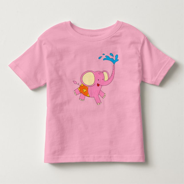 Cute Baby Elephant Design Inslag T Shirt (Framsida)