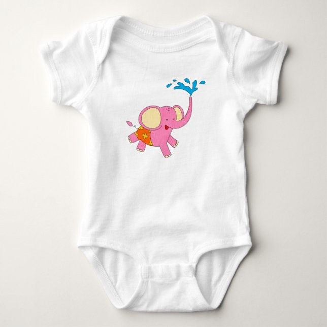 Cute Baby Elephant Design Inslag T Shirt (Framsida)