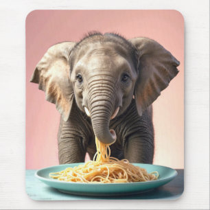 Cute Baby Elephant Eating Spaghetti Musmatta