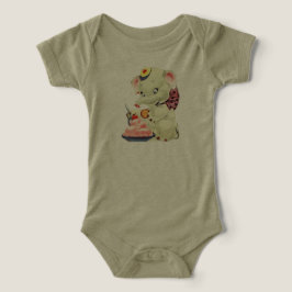 Cute Baby Elephant Eats T Shirt