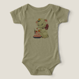 Cute Baby Elephant Eats T Shirt