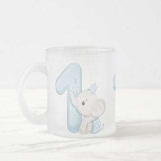 Cute Baby Elephant First Birthday Frostad Glasmugg