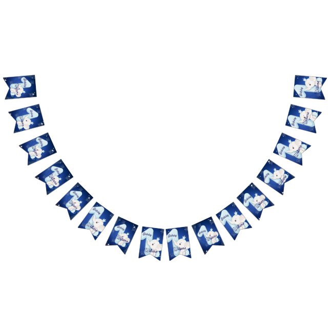 Cute Baby Elephant First Birthday Vimplar (Alla)