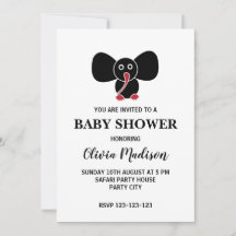 Cute Baby Elephant Gender Neutral Baby Shower