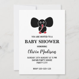 Cute Baby Elephant Gender Neutral Baby Shower Inbjudningar