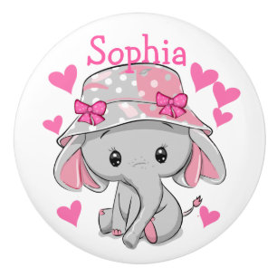Cute Baby Elephant Girl Knopp