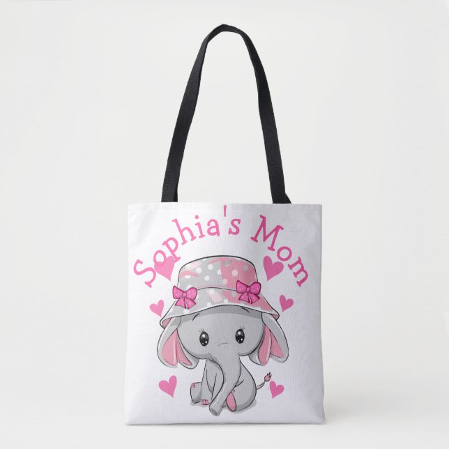Cute Baby Elephant Girl Tygkasse (Framsida)