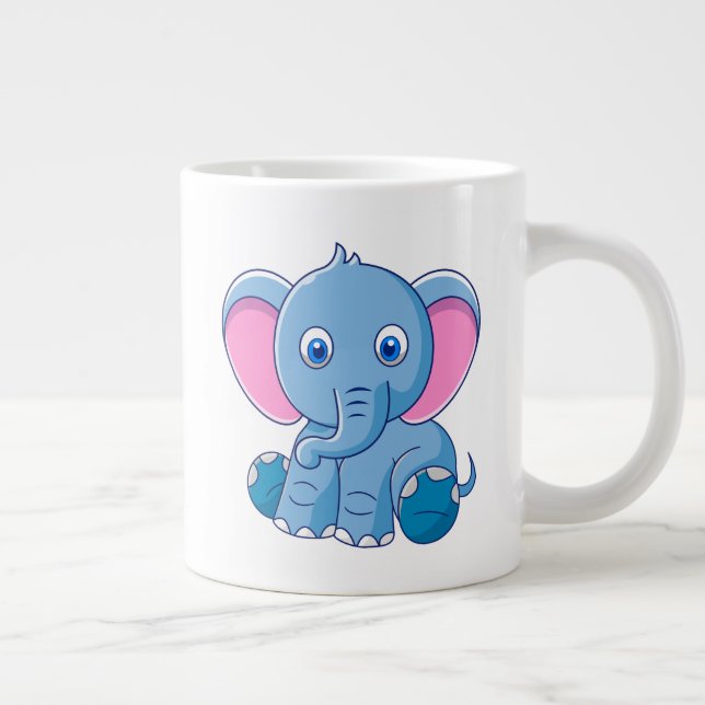 Cute Baby Elephant Jumbo Mugg (Höger)
