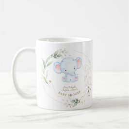 Cute Baby Elephant Jungle Greenery Baby Shower Kaffemugg