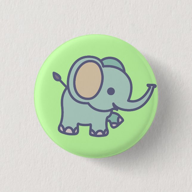 Cute Baby Elephant Knapp (Framsida)