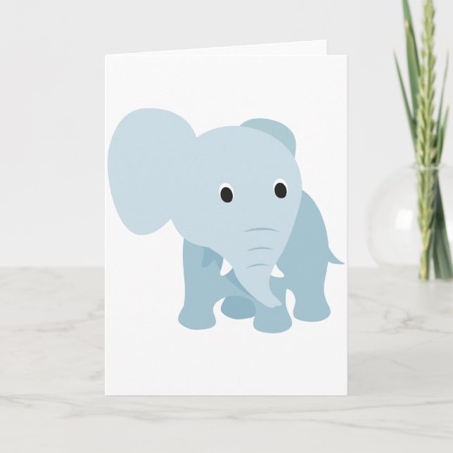 Cute Baby Elephant Kort (Framsida)