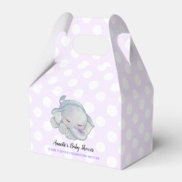 Cute Baby Elephant Lavender Polka dots Baby Shower Presentaskar