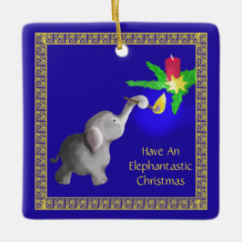 Cute Baby Elephant Ljus a Candle-jul Julgransprydnad Keramik