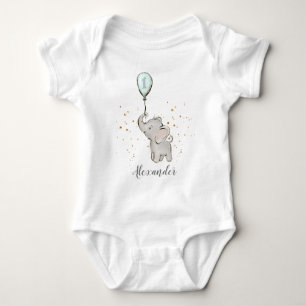 Cute Baby Elephant med Balloon 1:a födelsedag T Shirt