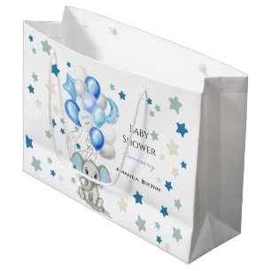 Cute Baby Elephant med Balloons Boy Shower