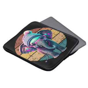 Cute Baby Elephant med Beanie och Rosa Glass Laptop Fodral