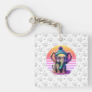 Cute Baby Elephant med glasögon och Beanie