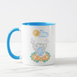 Cute Baby Elephant med orange blommor Mugg