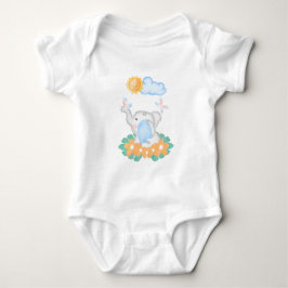 Cute Baby Elephant med orange blommor T Shirt