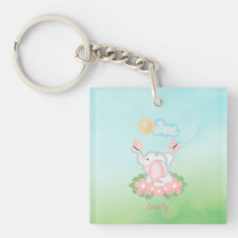 Cute Baby Elephant med rosa blommor