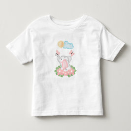Cute Baby Elephant med rosa blommor T Shirt