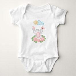 Cute Baby Elephant med rosa blommor T Shirt