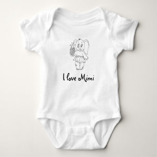 Cute Baby Elephant Modern Black I kärlek Mimi T Shirt