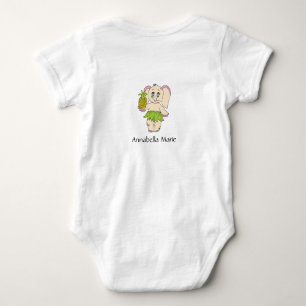 Cute Baby Elephant Modern Rosa Black Add Namn T Shirt