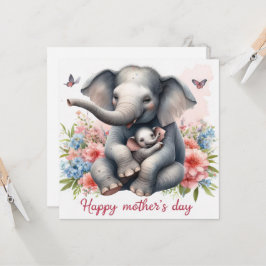 Cute Baby Elephant Mors dag Animal Lover Kort