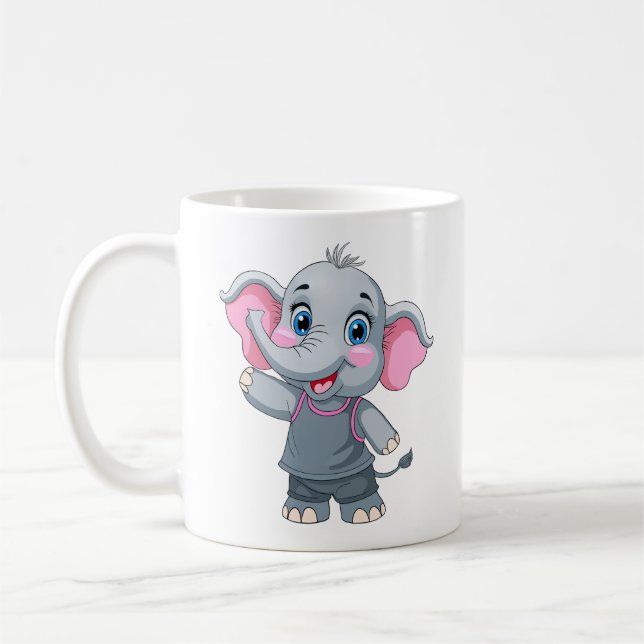 Cute Baby Elephant Mugg (Vänster)